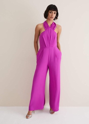 Phase Eight Simone Wide Leg Jumpsuit Purple USA | 9425673-VE